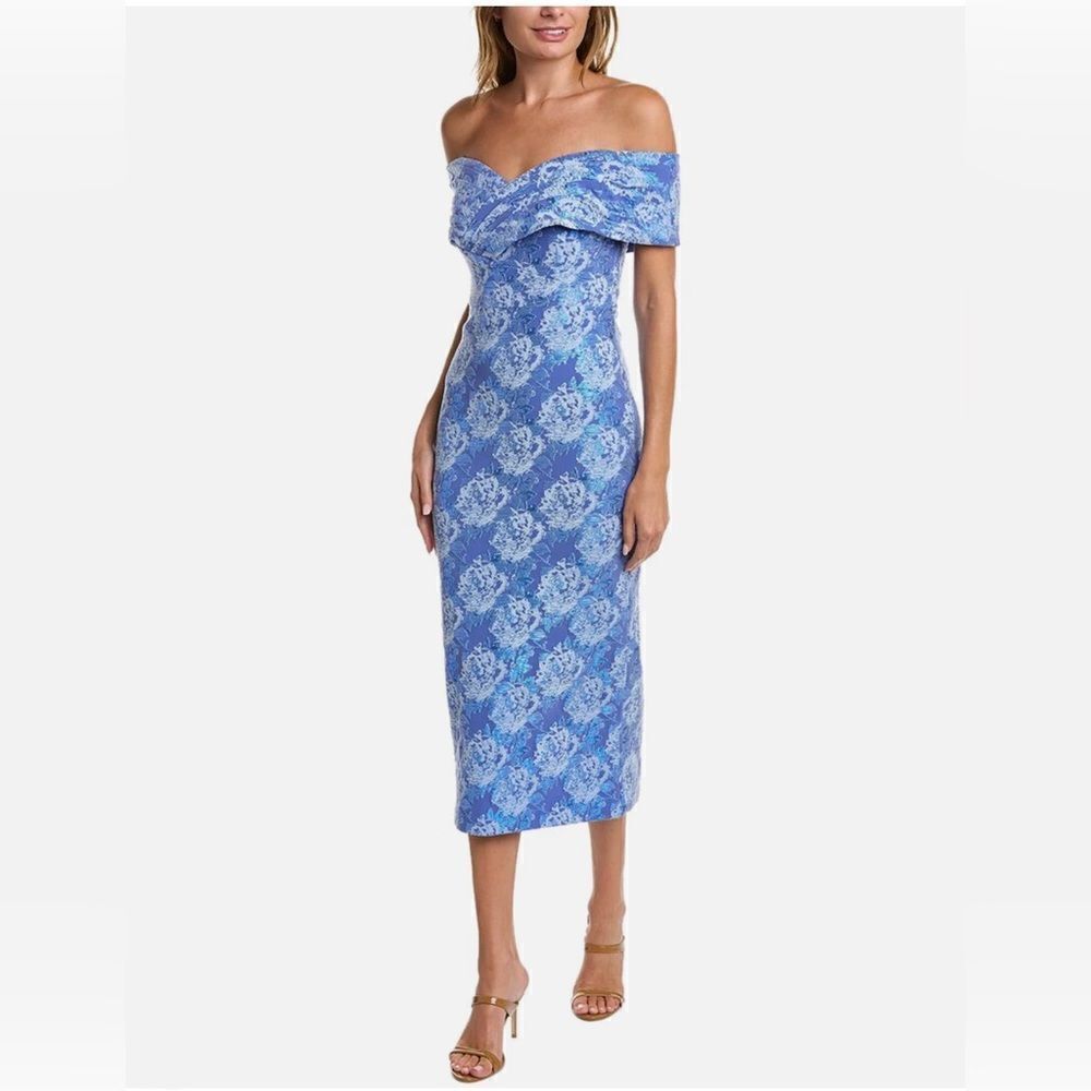 THEIA Emmerson Floral Off The Shoulder Maxi Dress size 6